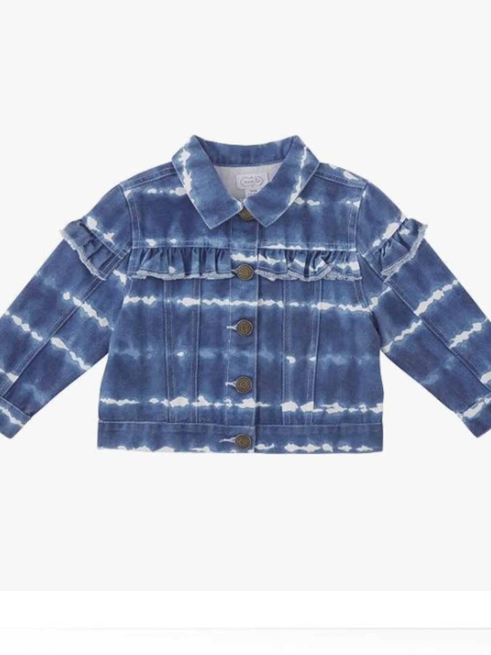 NWT Mud Pie Navy Blue Tie-Dye Denim Jacket